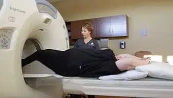 Patient getting a Lung Cancer Screening