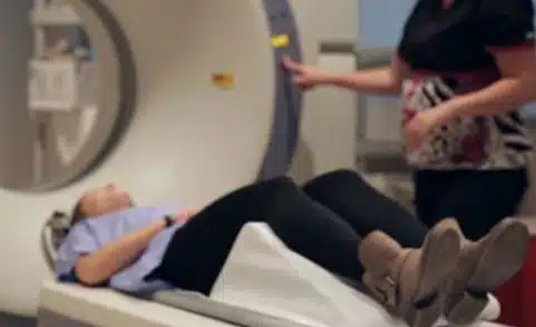 sports injury patient in scanner rayus radiology